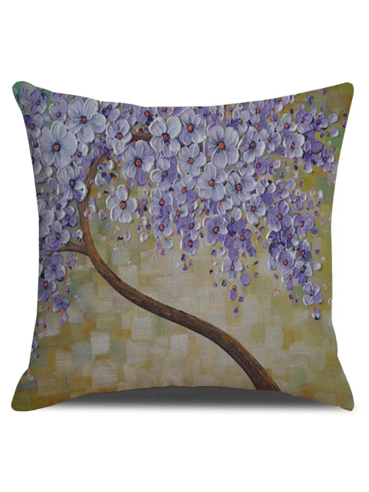 Barneys New York  | Flower Tree Oil Painting Art Cushion Cover