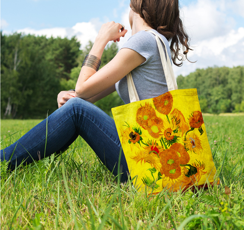 Barneys New York  | Sunflower Canvas Bag Creative Art Self Portrait Shoulder Bag Personalized Purse