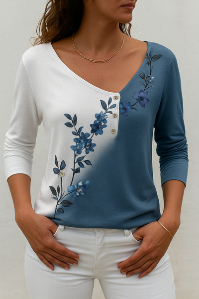 Barneys New York  | Flowers Contrast Color Art T-Shirt