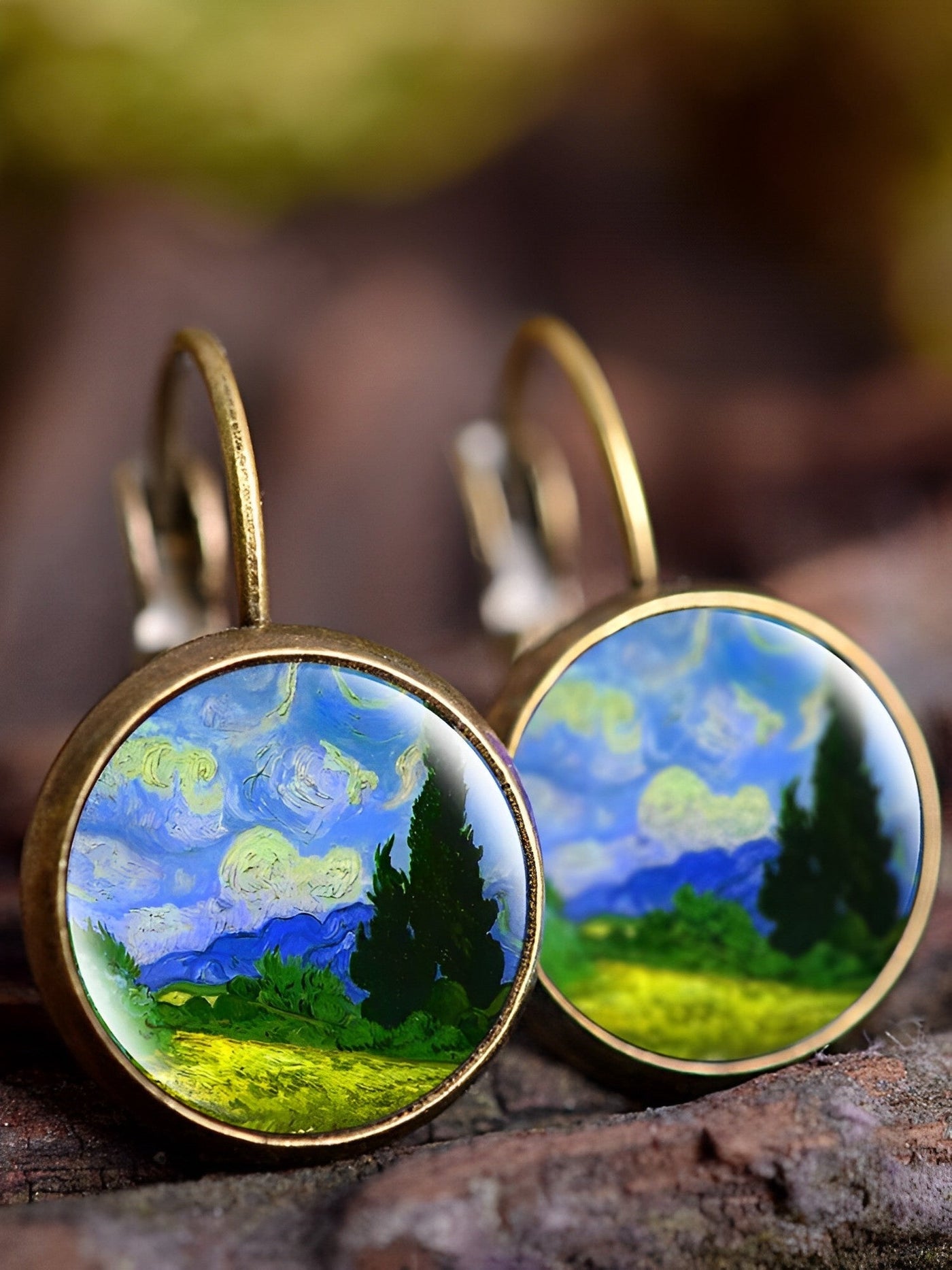 Barneys New York  | Vintage art oil painting earrings