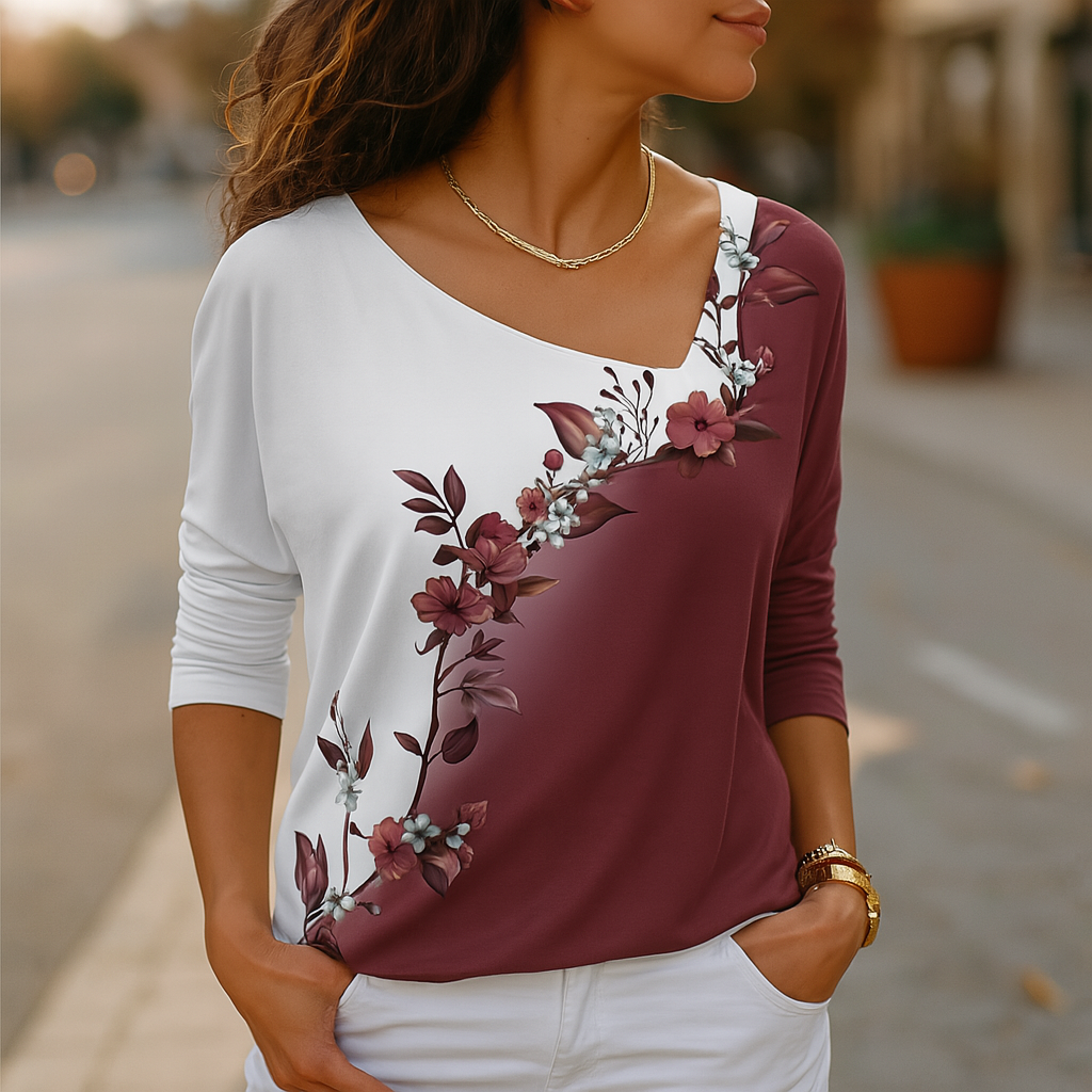 Barneys New York  | Flowers Contrast Color Art T-Shirt