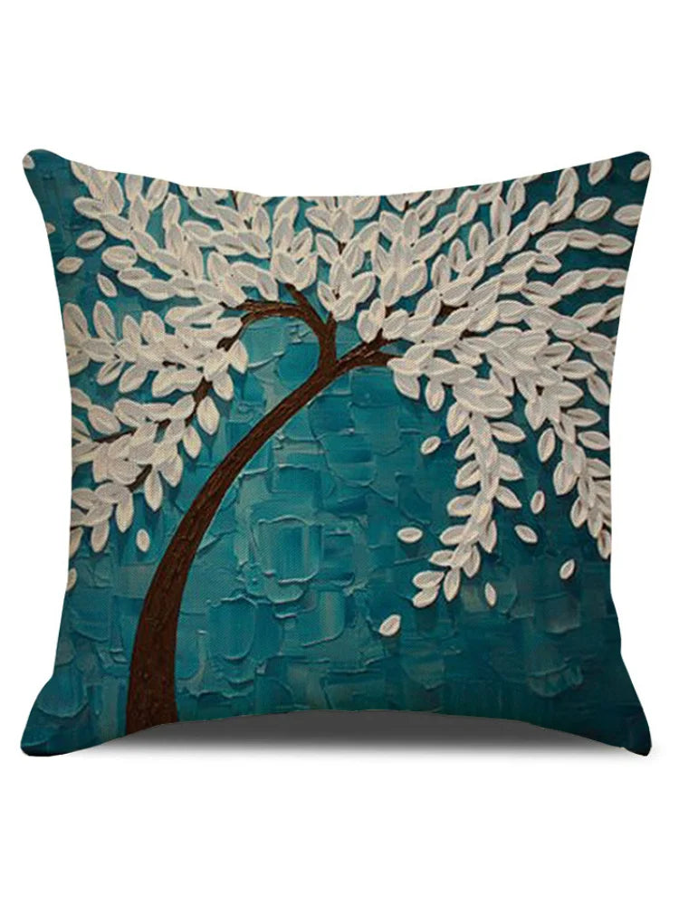 Barneys New York  | Flower Tree Oil Painting Art Cushion Cover