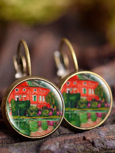 Barneys New York  | Vintage art oil painting earrings