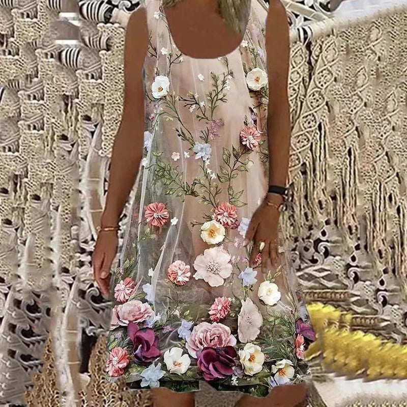Barneys New York  | Casual sleeveless mini dress with floral print