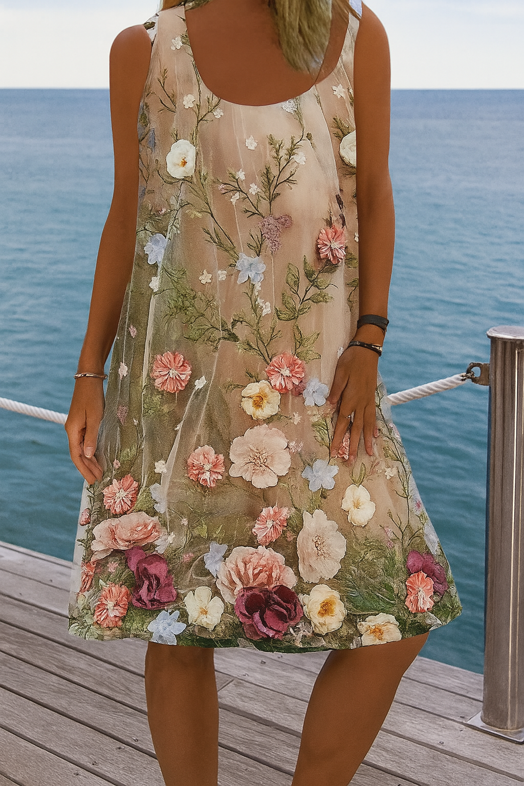 Barneys New York  | Casual sleeveless mini dress with floral print