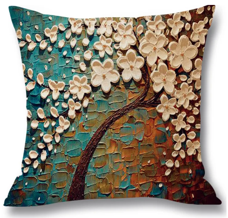 Barneys New York  | Flower Tree Oil Painting Art Cushion Cover
