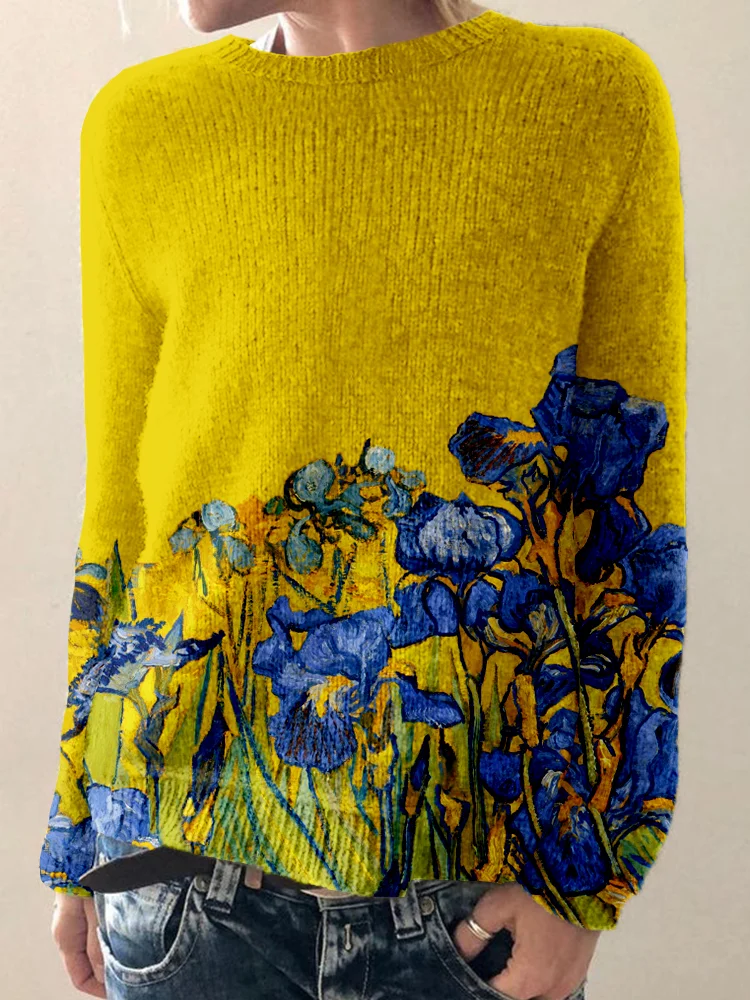 Barneys New York  | A cozy sweater with graphics inspired by the art of Classy Irises