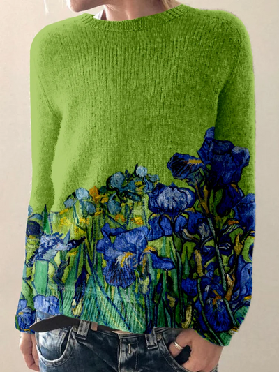 Barneys New York  | A cozy sweater with graphics inspired by the art of Classy Irises