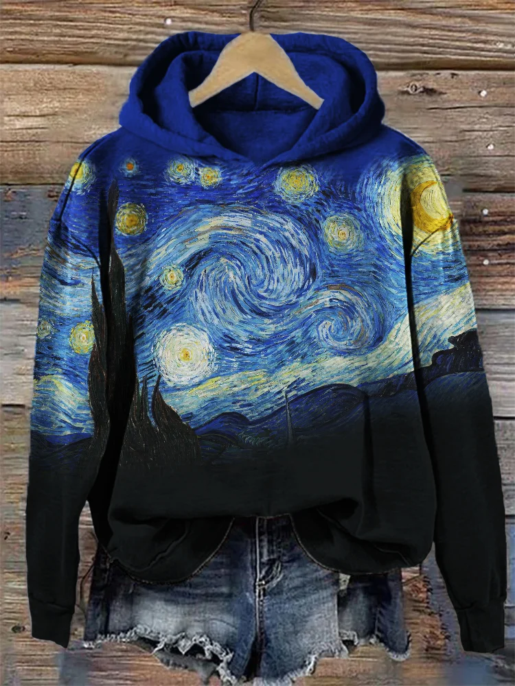 Barneys New York  | Cozy sweatshirt with a hood in the contrasting color of the starry night