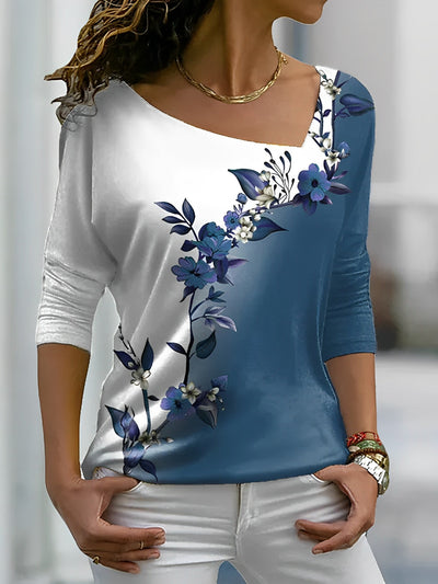 Barneys New York  | Flowers Contrast Color Art T-Shirt