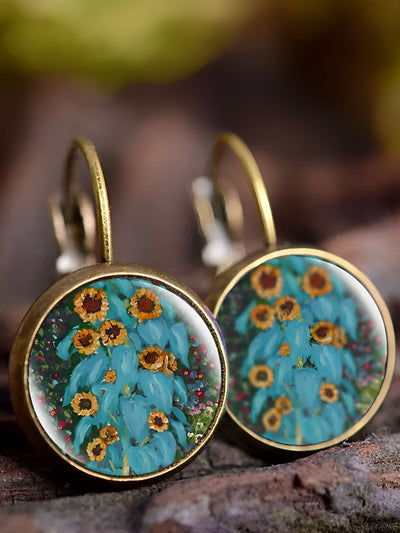 Barneys New York  | Vintage art oil painting earrings